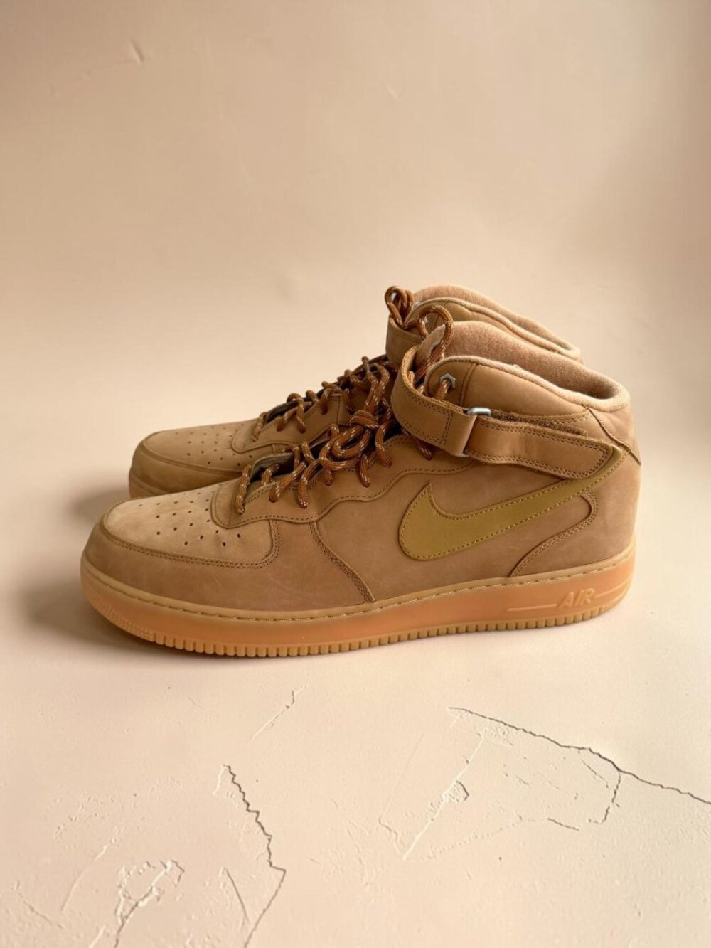 Nike Men’s Air Force 1 Mid '07 Flax Nubuck Hi Top Sneakers Size 18 NEW NWOB